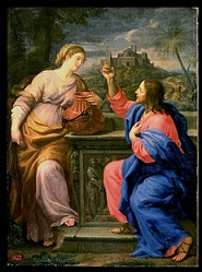 BAL69911 Christ and the Woman from Samaria by Maratta or Maratti, Carlo (1625-1713) oil on canvas Pushkin Museum, Moscow, Russia Italian, out of copyright